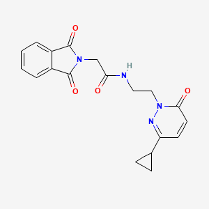 molecular formula C19H18N4O4 B2794710 N-(2-(3-cyclopropyl-6-oxopyridazin-1(6H)-yl)ethyl)-2-(1,3-dioxoisoindolin-2-yl)acetamide CAS No. 2097916-90-8