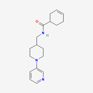 molecular formula C18H25N3O B2794713 N-((1-(pyridin-3-yl)piperidin-4-yl)methyl)cyclohex-3-enecarboxamide CAS No. 2034283-58-2