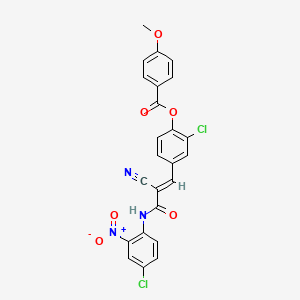 [2-chloro-4-[(E)-3-(4-chloro-2-nitroanilino)-2-cyano-3-oxoprop-1-enyl]phenyl] 4-methoxybenzoate