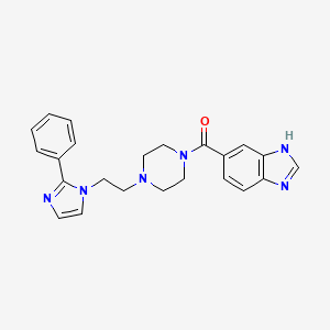 molecular formula C23H24N6O B2794721 (1H-benzo[d]imidazol-5-yl)(4-(2-(2-phenyl-1H-imidazol-1-yl)ethyl)piperazin-1-yl)methanone CAS No. 1426314-52-4