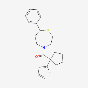 (7-Phenyl-1,4-thiazepan-4-yl)(1-(thiophen-2-yl)cyclopentyl)methanone