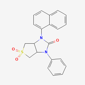 molecular formula C21H18N2O3S B2794731 1-(naphthalen-1-yl)-3-phenyl-hexahydro-1H-5lambda6-thieno[3,4-d]imidazole-2,5,5-trione CAS No. 882356-70-9