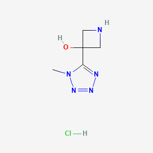 molecular formula C5H10ClN5O B2794732 3-(1-Methyltetrazol-5-yl)azetidin-3-ol;hydrochloride CAS No. 2416236-69-4