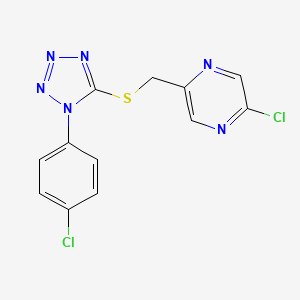 2-chloro-5-({[1-(4-chlorophenyl)-1H-1,2,3,4-tetrazol-5-yl]sulfanyl}methyl)pyrazine