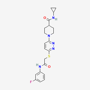 molecular formula C21H24FN5O2S B2794738 4-{[5-(4-methyl-1,3-thiazol-2-yl)-1-(2-oxo-2-pyrrolidin-1-ylethyl)-1H-pyrrol-3-yl]sulfonyl}morpholine CAS No. 1115956-44-9