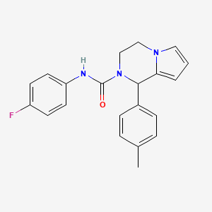 molecular formula C21H20FN3O B2794750 N-(4-fluorophenyl)-1-(p-tolyl)-3,4-dihydropyrrolo[1,2-a]pyrazine-2(1H)-carboxamide CAS No. 899750-76-6