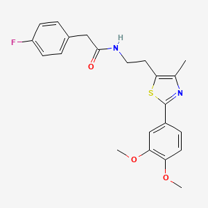 N-[2-[2-(3,4-dimethoxyphenyl)-4-methyl-1,3-thiazol-5-yl]ethyl]-2-(4-fluorophenyl)acetamide