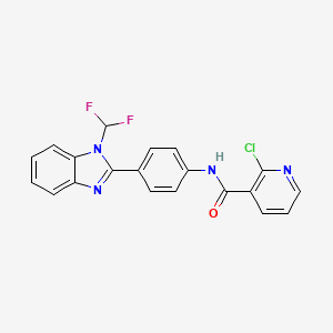 2-chloro-N-{4-[1-(difluoromethyl)-1H-1,3-benzodiazol-2-yl]phenyl}pyridine-3-carboxamide