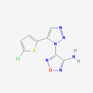 molecular formula C8H5ClN6OS B2794763 4-(5-(5-Chlorothiophen-2-yl)-1H-1,2,3-triazol-1-yl)-1,2,5-oxadiazol-3-amine CAS No. 890093-93-3