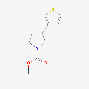 molecular formula C10H13NO2S B2794771 Methyl 3-(thiophen-3-yl)pyrrolidine-1-carboxylate CAS No. 2188202-89-1