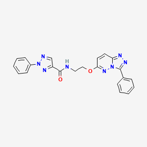 molecular formula C22H18N8O2 B2794772 2-phenyl-N-(2-((3-phenyl-[1,2,4]triazolo[4,3-b]pyridazin-6-yl)oxy)ethyl)-2H-1,2,3-triazole-4-carboxamide CAS No. 1208726-35-5