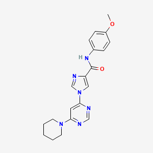 molecular formula C20H22N6O2 B2794776 N-(4-methoxyphenyl)-1-[6-(piperidin-1-yl)pyrimidin-4-yl]-1H-imidazole-4-carboxamide CAS No. 1251678-73-5