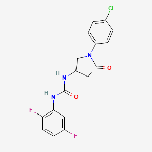 molecular formula C17H14ClF2N3O2 B2794777 1-(1-(4-Chlorophenyl)-5-oxopyrrolidin-3-yl)-3-(2,5-difluorophenyl)urea CAS No. 894029-74-4