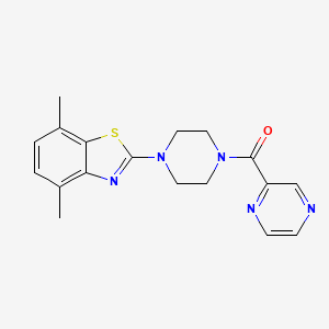 molecular formula C18H19N5OS B2794778 (4-(4,7-Dimethylbenzo[d]thiazol-2-yl)piperazin-1-yl)(pyrazin-2-yl)methanone CAS No. 1172100-87-6