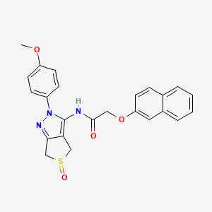 molecular formula C24H21N3O4S B2794781 N-[2-(4-methoxyphenyl)-5-oxo-2H,4H,6H-5lambda4-thieno[3,4-c]pyrazol-3-yl]-2-(naphthalen-2-yloxy)acetamide CAS No. 958703-20-3