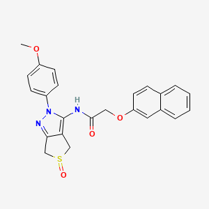 molecular formula C24H21N3O4S B2794781 N-[2-(4-methoxyphenyl)-5-oxo-4,6-dihydrothieno[3,4-c]pyrazol-3-yl]-2-naphthalen-2-yloxyacetamide CAS No. 958703-20-3