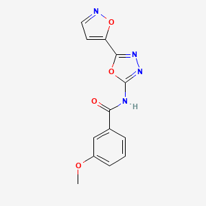 molecular formula C13H10N4O4 B2794783 N-(5-(异噁唑-5-基)-1,3,4-噁二唑-2-基)-3-甲氧基苯田酰胺 CAS No. 946281-15-8