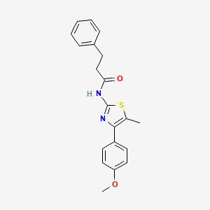 molecular formula C20H20N2O2S B2794788 N-[4-(4-methoxyphenyl)-5-methyl-1,3-thiazol-2-yl]-3-phenylpropanamide CAS No. 536734-29-9