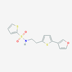 molecular formula C14H13NO3S3 B2794790 N-(2-(5-(furan-3-yl)thiophen-2-yl)ethyl)thiophene-2-sulfonamide CAS No. 2034255-61-1