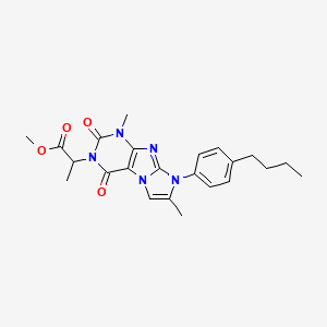 molecular formula C23H27N5O4 B2794792 methyl 2-(8-(4-butylphenyl)-1,7-dimethyl-2,4-dioxo-1H-imidazo[2,1-f]purin-3(2H,4H,8H)-yl)propanoate CAS No. 896300-33-7