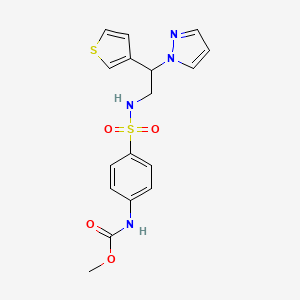methyl (4-(N-(2-(1H-pyrazol-1-yl)-2-(thiophen-3-yl)ethyl)sulfamoyl)phenyl)carbamate