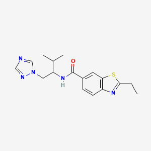 molecular formula C17H21N5OS B2794798 2-ethyl-N-(3-methyl-1-(1H-1,2,4-triazol-1-yl)butan-2-yl)benzo[d]thiazole-6-carboxamide CAS No. 2034561-18-5