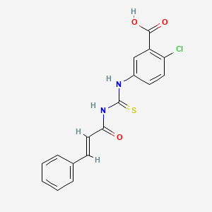 molecular formula C17H13ClN2O3S B2794800 2-chloro-5-({[(2E)-3-phenylprop-2-enoyl]carbamothioyl}amino)benzoic acid CAS No. 433948-84-6