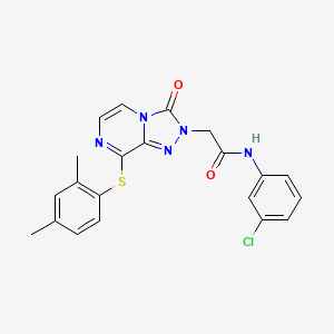 molecular formula C21H18ClN5O2S B2794807 N-(3-chlorophenyl)-2-{8-[(2,4-dimethylphenyl)sulfanyl]-3-oxo-2H,3H-[1,2,4]triazolo[4,3-a]pyrazin-2-yl}acetamide CAS No. 1251550-30-7