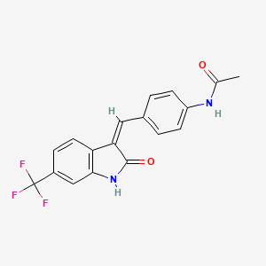 molecular formula C18H13F3N2O2 B2794817 N-(4-{[(3Z)-2-oxo-6-(trifluoromethyl)-2,3-dihydro-1H-indol-3-ylidene]methyl}phenyl)acetamide CAS No. 860651-11-2