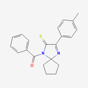 molecular formula C21H20N2OS B2794838 1-Benzoyl-3-(4-methylphenyl)-1,4-diazaspiro[4.4]non-3-ene-2-thione CAS No. 899910-34-0