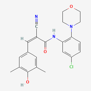 molecular formula C22H22ClN3O3 B2794850 (Z)-N-(5-chloro-2-morpholin-4-ylphenyl)-2-cyano-3-(4-hydroxy-3,5-dimethylphenyl)prop-2-enamide CAS No. 1095911-16-2