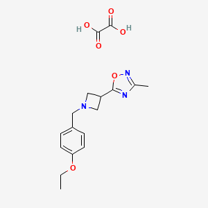 molecular formula C17H21N3O6 B2794851 5-(1-(4-Ethoxybenzyl)azetidin-3-yl)-3-methyl-1,2,4-oxadiazole oxalate CAS No. 1396782-96-9