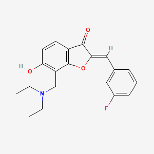 molecular formula C20H20FNO3 B2794854 (Z)-7-((diethylamino)methyl)-2-(3-fluorobenzylidene)-6-hydroxybenzofuran-3(2H)-one CAS No. 900289-37-4