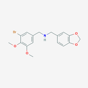 molecular formula C17H18BrNO4 B279487 N-(1,3-benzodioxol-5-ylmethyl)-N-(3-bromo-4,5-dimethoxybenzyl)amine 