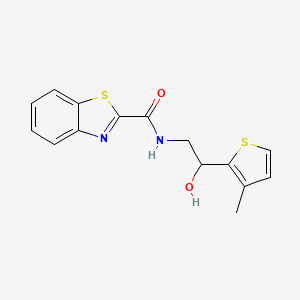 molecular formula C15H14N2O2S2 B2794873 N-[2-hydroxy-2-(3-methylthiophen-2-yl)ethyl]-1,3-benzothiazole-2-carboxamide CAS No. 1351630-95-9