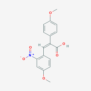 molecular formula C17H15NO6 B2794880 (2Z)-3-(4-methoxy-2-nitrophenyl)-2-(4-methoxyphenyl)prop-2-enoic acid CAS No. 2415642-19-0