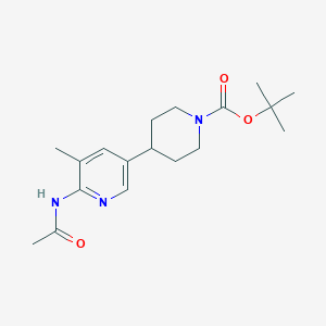 molecular formula C18H27N3O3 B2794990 Tert-butyl 4-(6-acetamido-5-methylpyridin-3-YL)piperidine-1-carboxylate CAS No. 1820614-58-1