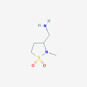 molecular formula C5H12N2O2S B2794992 3-(Aminomethyl)-2-methyl-1lambda6,2-thiazolidine-1,1-dione CAS No. 1824465-73-7