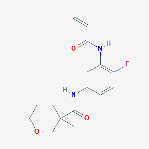 N-[4-Fluoro-3-(prop-2-enoylamino)phenyl]-3-methyloxane-3-carboxamide