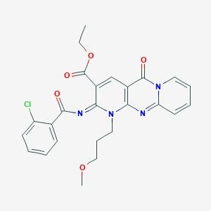 (Z)-ethyl 2-((2-chlorobenzoyl)imino)-1-(3-methoxypropyl)-5-oxo-2,5-dihydro-1H-dipyrido[1,2-a:2',3'-d]pyrimidine-3-carboxylate