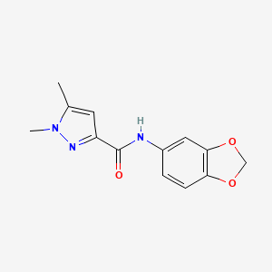 N-(benzo[d][1,3]dioxol-5-yl)-1,5-dimethyl-1H-pyrazole-3-carboxamide