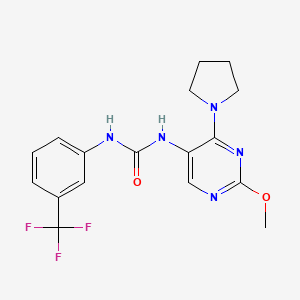 1-(2-Methoxy-4-(pyrrolidin-1-yl)pyrimidin-5-yl)-3-(3-(trifluoromethyl)phenyl)urea