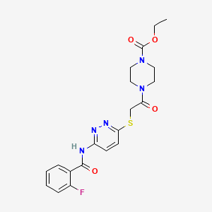 Ethyl 4-(2-((6-(2-fluorobenzamido)pyridazin-3-yl)thio)acetyl)piperazine-1-carboxylate