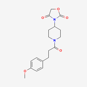molecular formula C18H22N2O5 B2795051 3-(1-(3-(4-Methoxyphenyl)propanoyl)piperidin-4-yl)oxazolidine-2,4-dione CAS No. 2034361-62-9