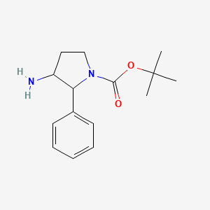 molecular formula C15H22N2O2 B2795073 tert-butyl3-amino-2-phenylpyrrolidine-1-carboxylate,Mixtureofdiastereomers CAS No. 1368143-63-8