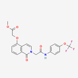 molecular formula C21H17F3N2O6 B2795137 methyl 2-{[1-oxo-2-({[4-(trifluoromethoxy)phenyl]carbamoyl}methyl)-1,2-dihydroisoquinolin-5-yl]oxy}acetate CAS No. 868225-20-1