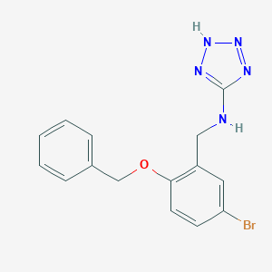 molecular formula C15H14BrN5O B279514 N-[(5-bromo-2-phenylmethoxyphenyl)methyl]-2H-tetrazol-5-amine 