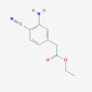 molecular formula C11H12N2O2 B2795179 Ethyl 2-(3-amino-4-cyanophenyl)acetate CAS No. 2248357-17-5