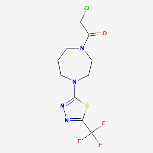 molecular formula C10H12ClF3N4OS B2795180 2-Chloro-1-[4-[5-(trifluoromethyl)-1,3,4-thiadiazol-2-yl]-1,4-diazepan-1-yl]ethanone CAS No. 2411244-20-5
