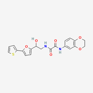 molecular formula C20H18N2O6S B2795181 N'-(2,3-dihydro-1,4-benzodioxin-6-yl)-N-{2-hydroxy-2-[5-(thiophen-2-yl)furan-2-yl]ethyl}ethanediamide CAS No. 2320533-58-0